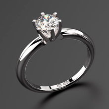 Cargar imagen en el visor de la galería, Anillo solitario diamante central 0.70ct en Oro 18K