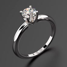 Cargar imagen en el visor de la galería, Anillo solitario diamante central 0.70ct en Oro 18K
