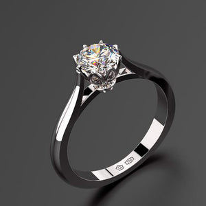 Anillo Solitario en Oro 750